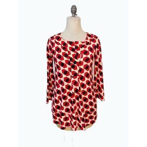 Diane von Furstenberg 100% silk Geometric Tunic Top 2